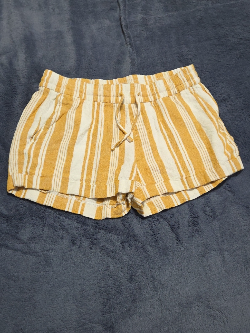 Old Navy Yellow and Cream Striped Pull-On Shorts